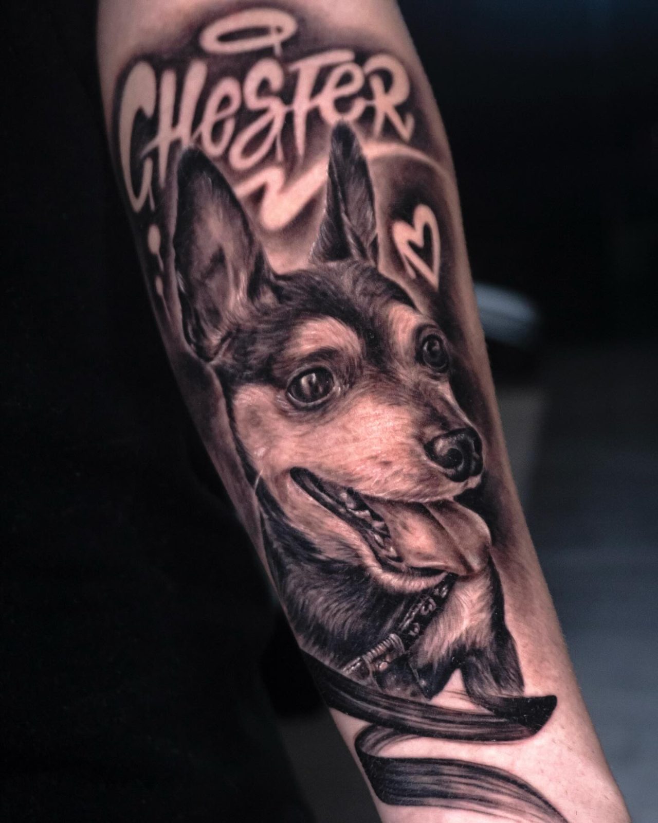 Retrato de Chester · por @mich.tattooart
